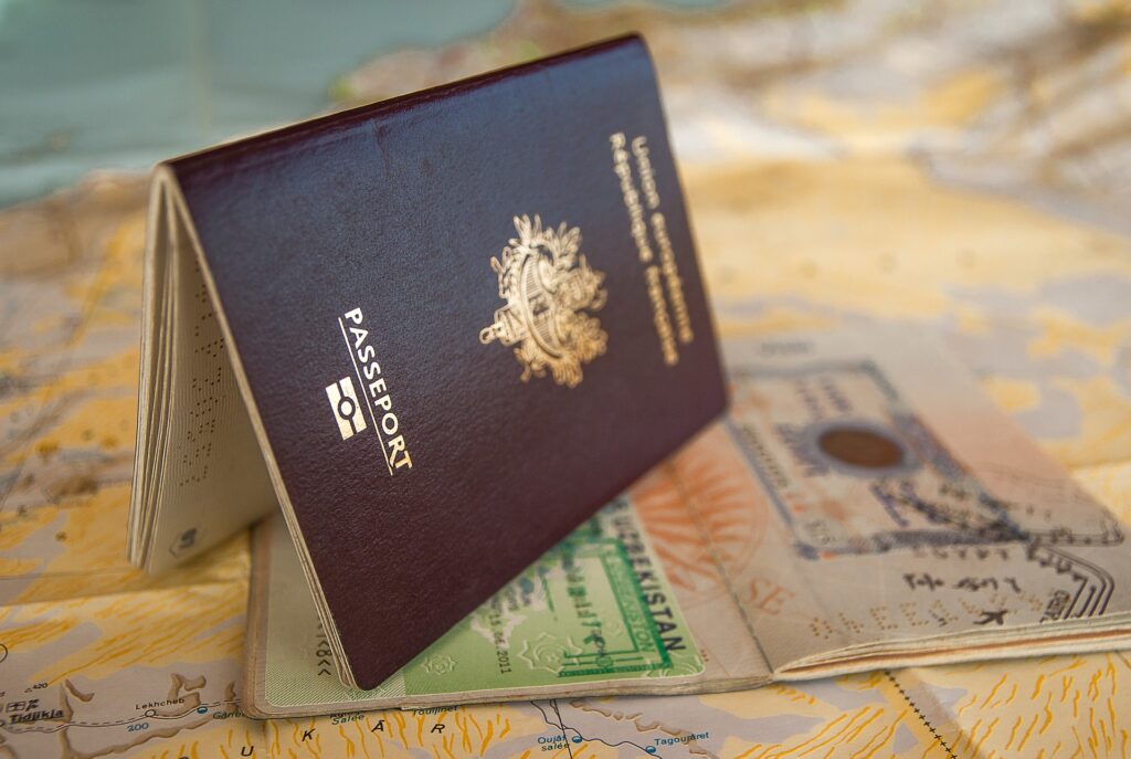Vietnam visa extension stamp on a passport