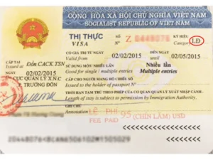 Mẫu visa lao động Việt Nam cho người nước ngoài