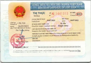 Sample of a Vietnam investment visa