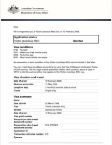 Diện visa 600 Úc_Visa thăm thân