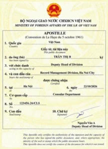 Mẫu chứng nhận Apostille